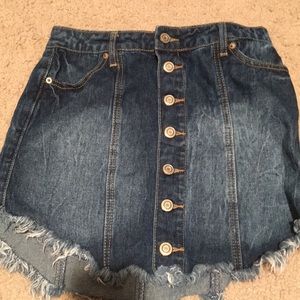 Forever 21 distressed denim skirt